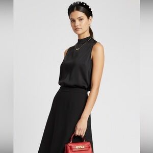 Forever 21 Black Flowy Midi Skirt
